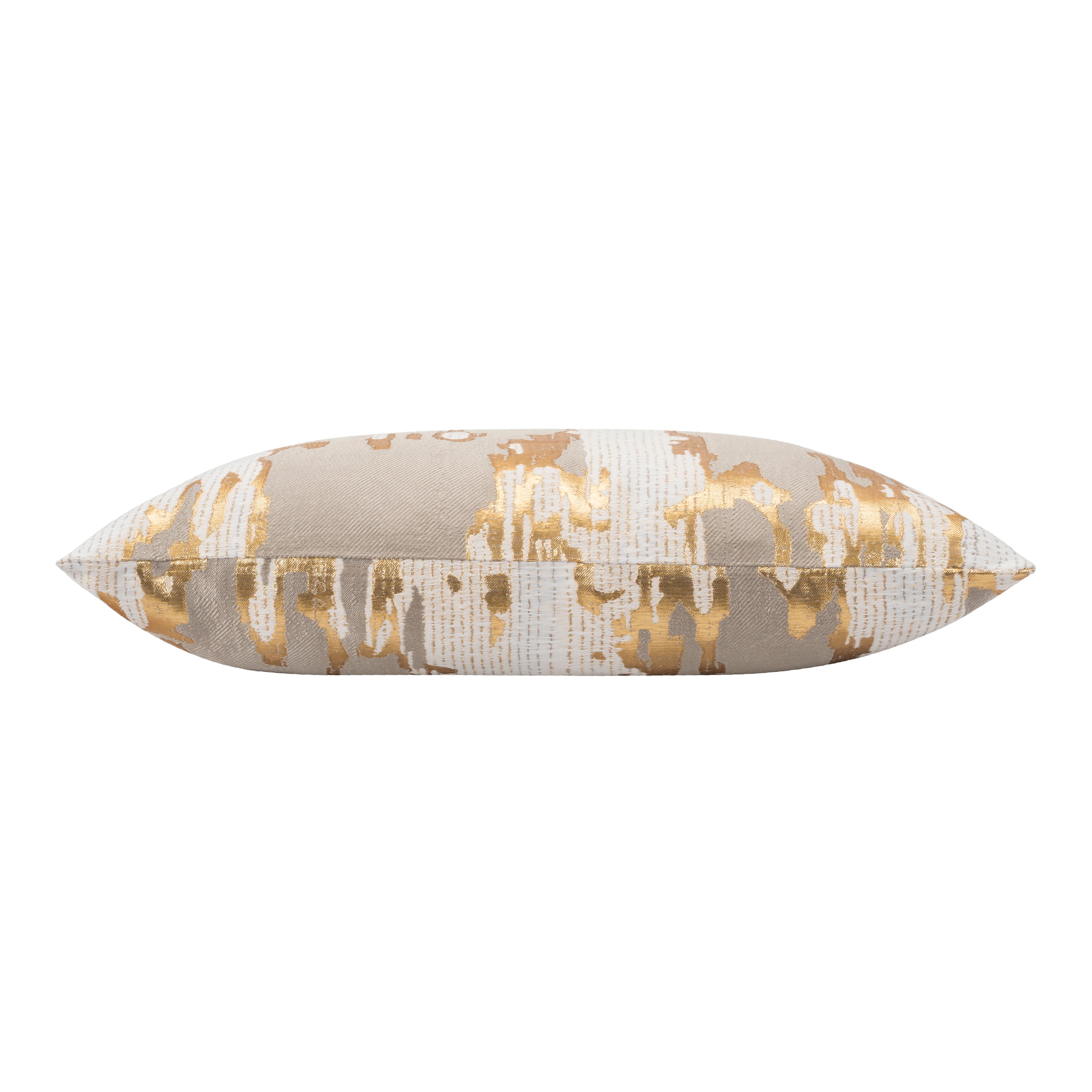 Fawn Grey Brocade And Gold Foil Pillow