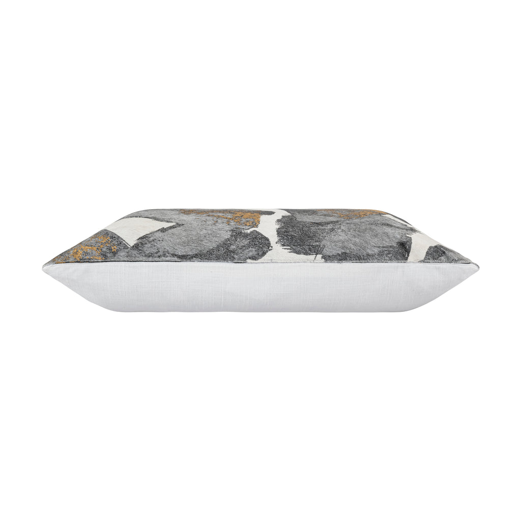 Lake Grey Gold Abstract Pillow