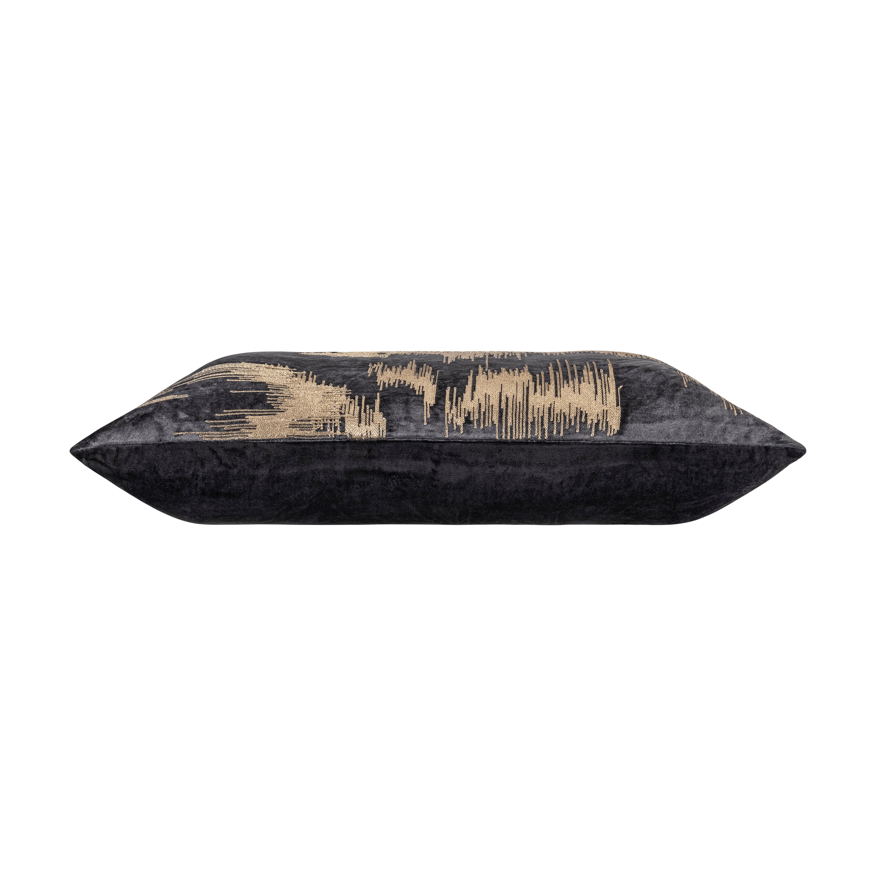 Layla Charcoal Gold Embroidered Pillow