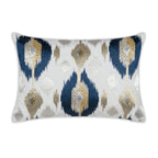 Maia Embroidered Ikat Lumbar Pillow