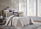 Maya Beige And Silver Quilt Set