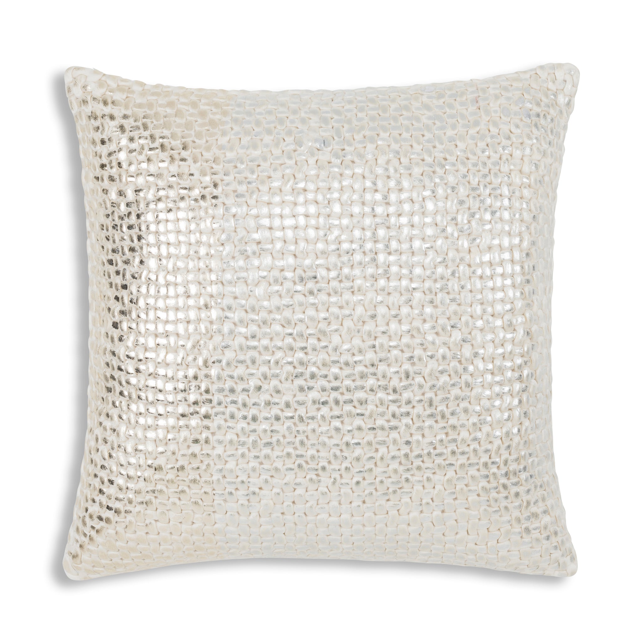 Lot De 5 Coussins Déco Cynthia Rowley - Perles Et Sequins Argentés - Neufs