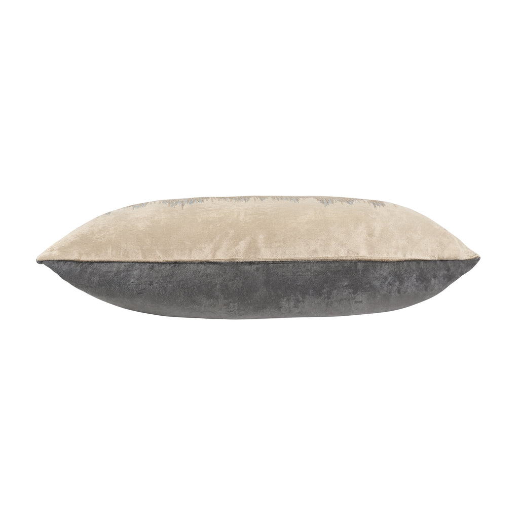 Mira Beige Charcoal Velvet Pillow