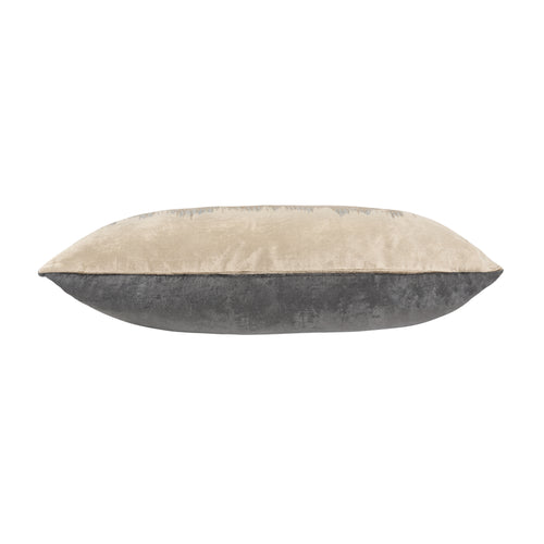 Mira Beige Charcoal Velvet Pillow
