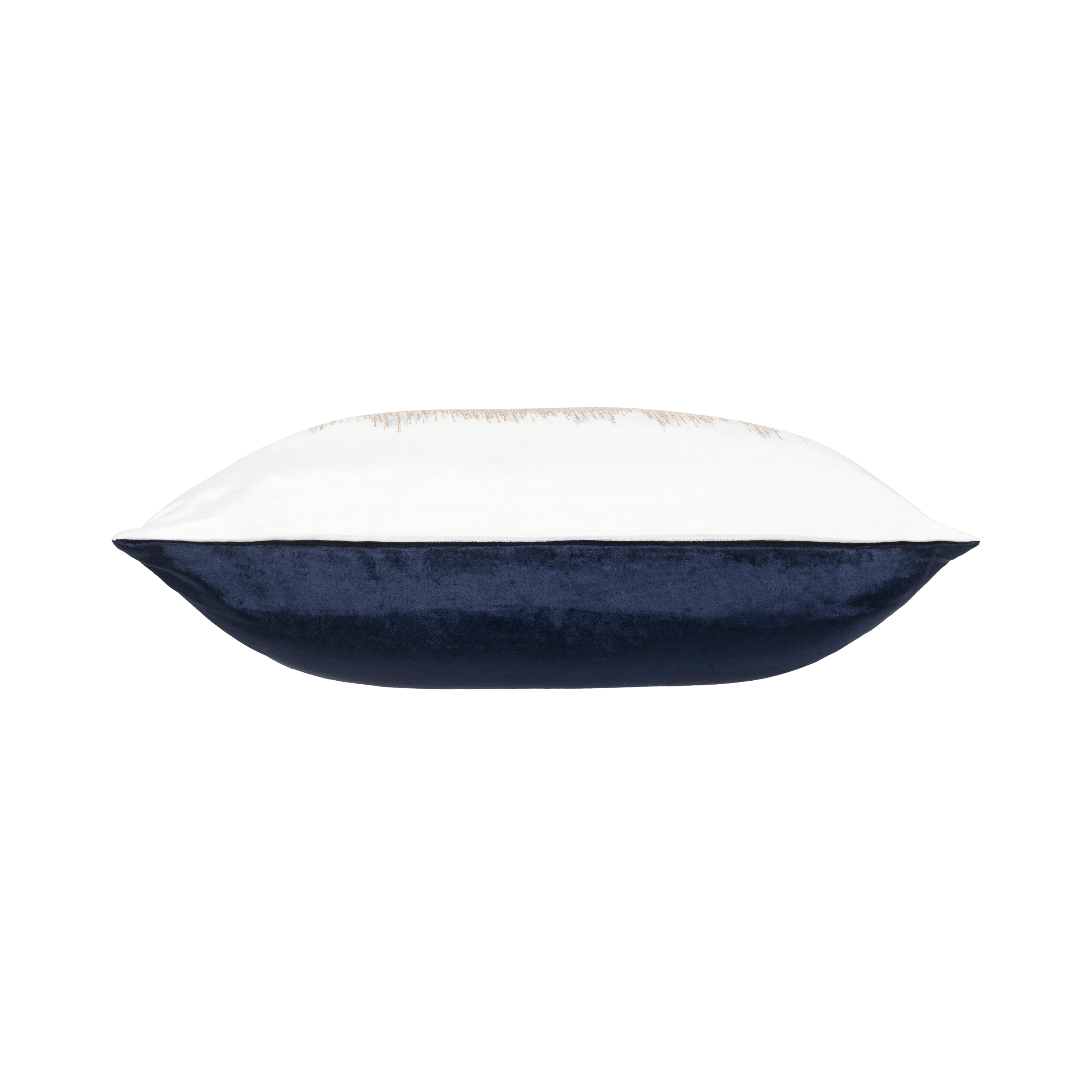 Mira Ivory Navy Velvet Pillow