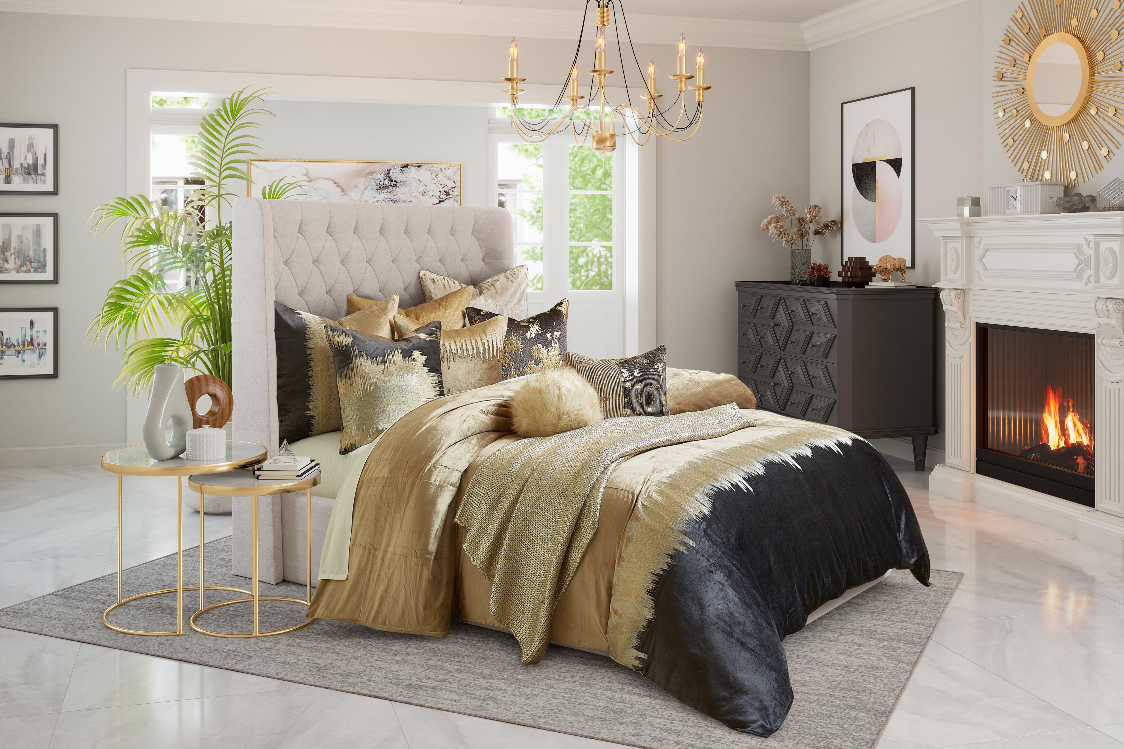 Mira Stone Charcoal Duvet