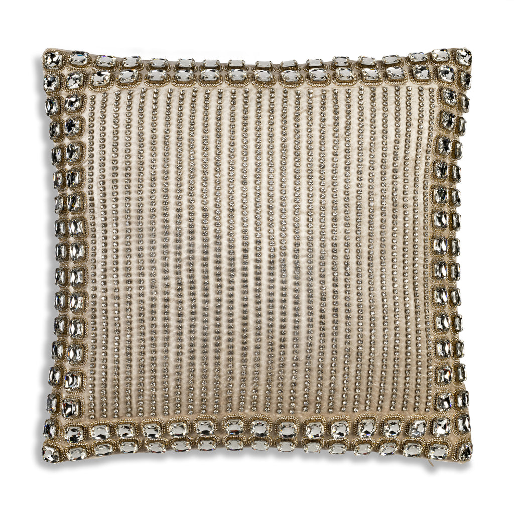 Sam + Misti Adriana Bedazzled Crystal Caramel Pillow