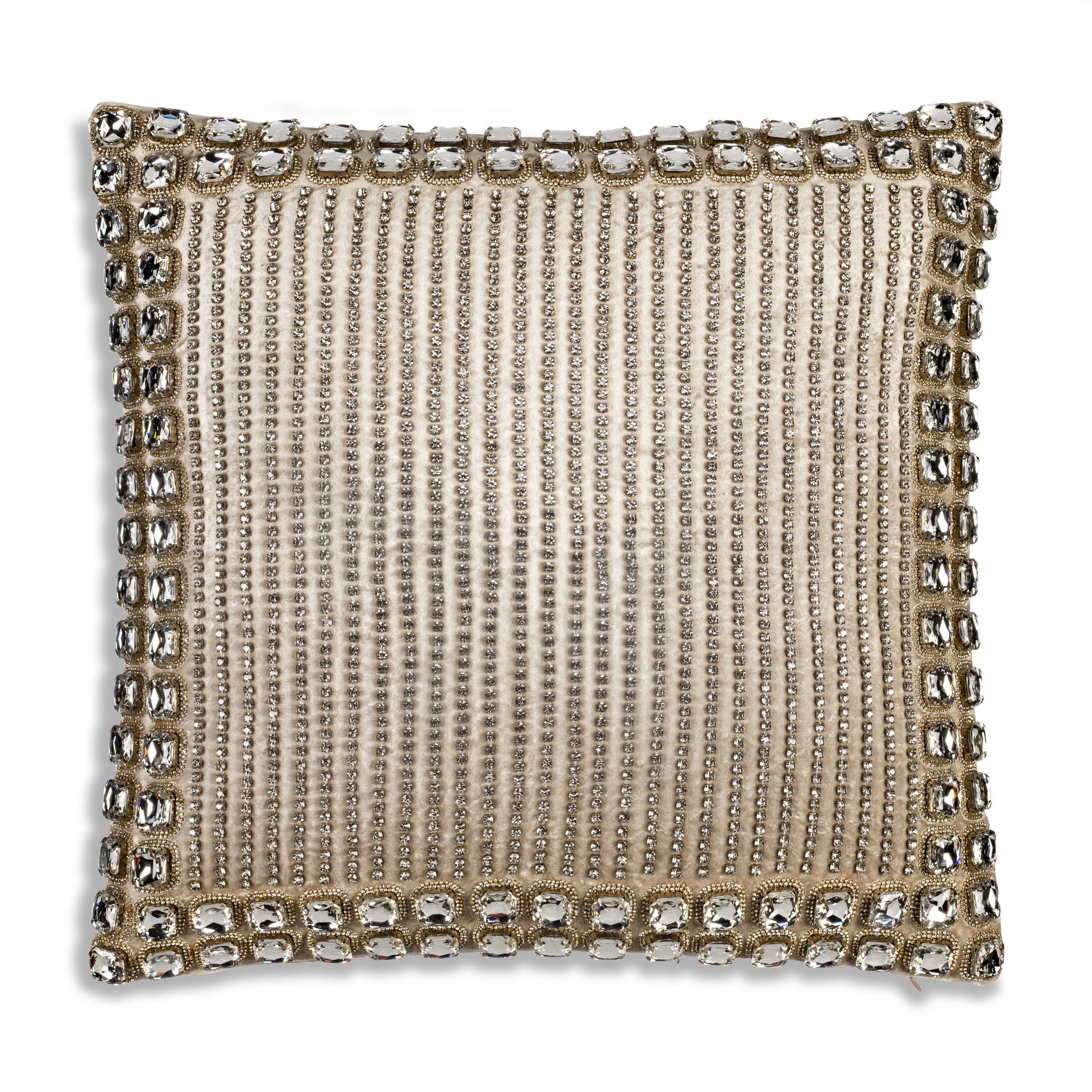 Sam + Misti Adriana Bedazzled Crystal Caramel Pillow
