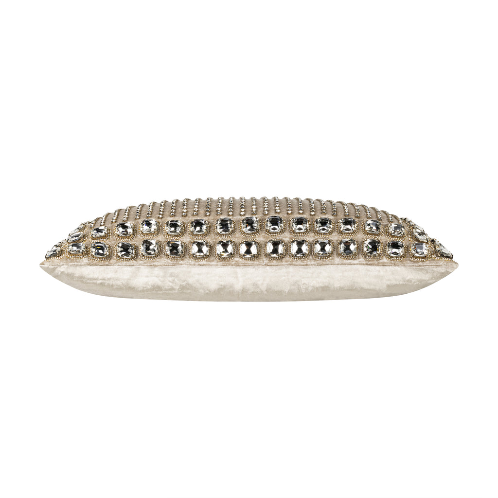 Sam + Misti Adriana Bedazzled Crystal Caramel Pillow