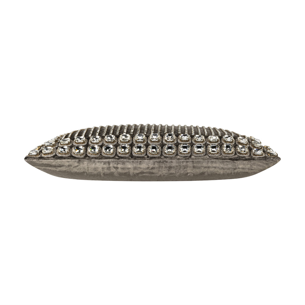 Sam + Misti Adriana Bedazzled Crystal Silver Pillow