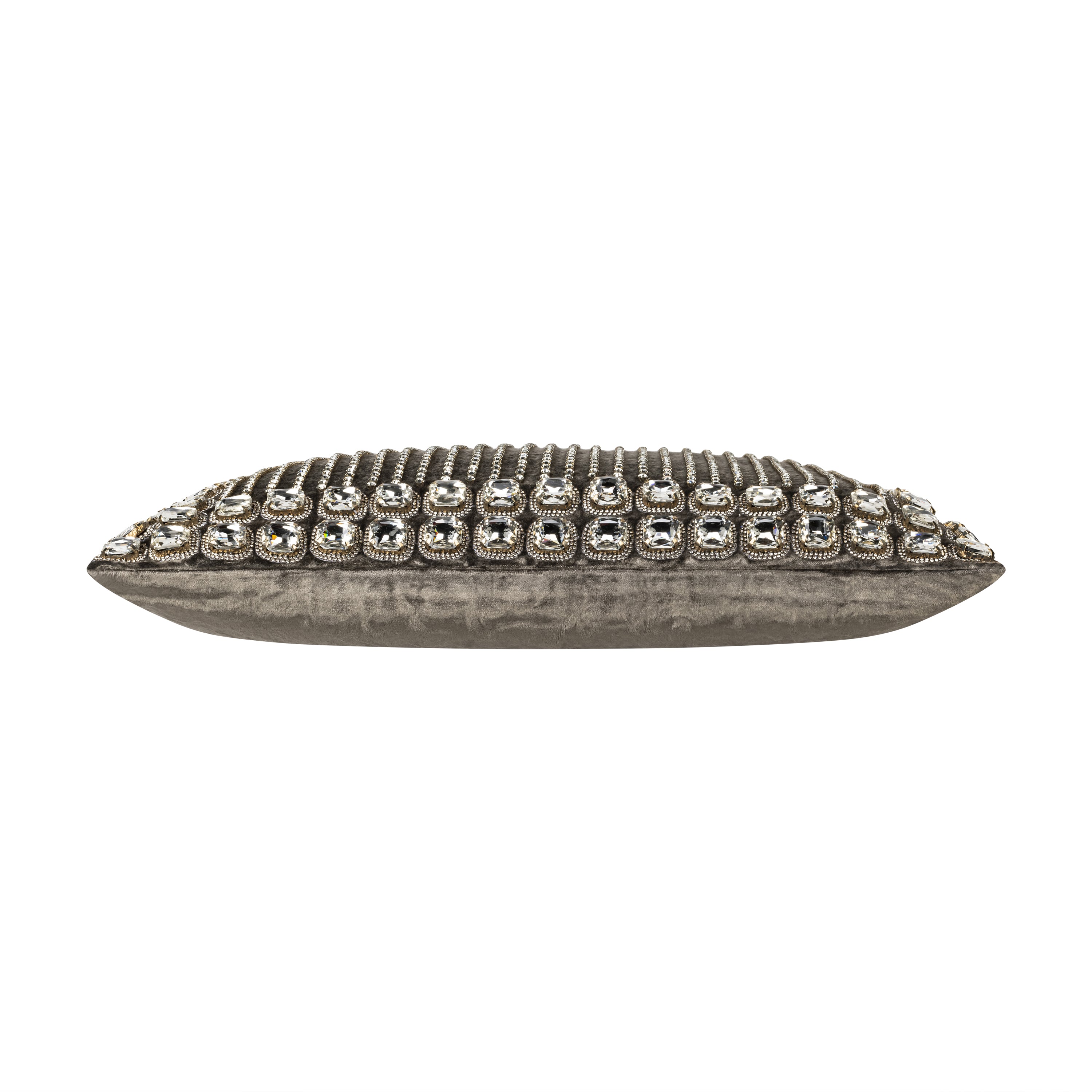Sam + Misti Adriana Bedazzled Crystal Silver Pillow