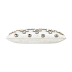 Amelia Bedazzled Crystal Silver Lumbar Pillow