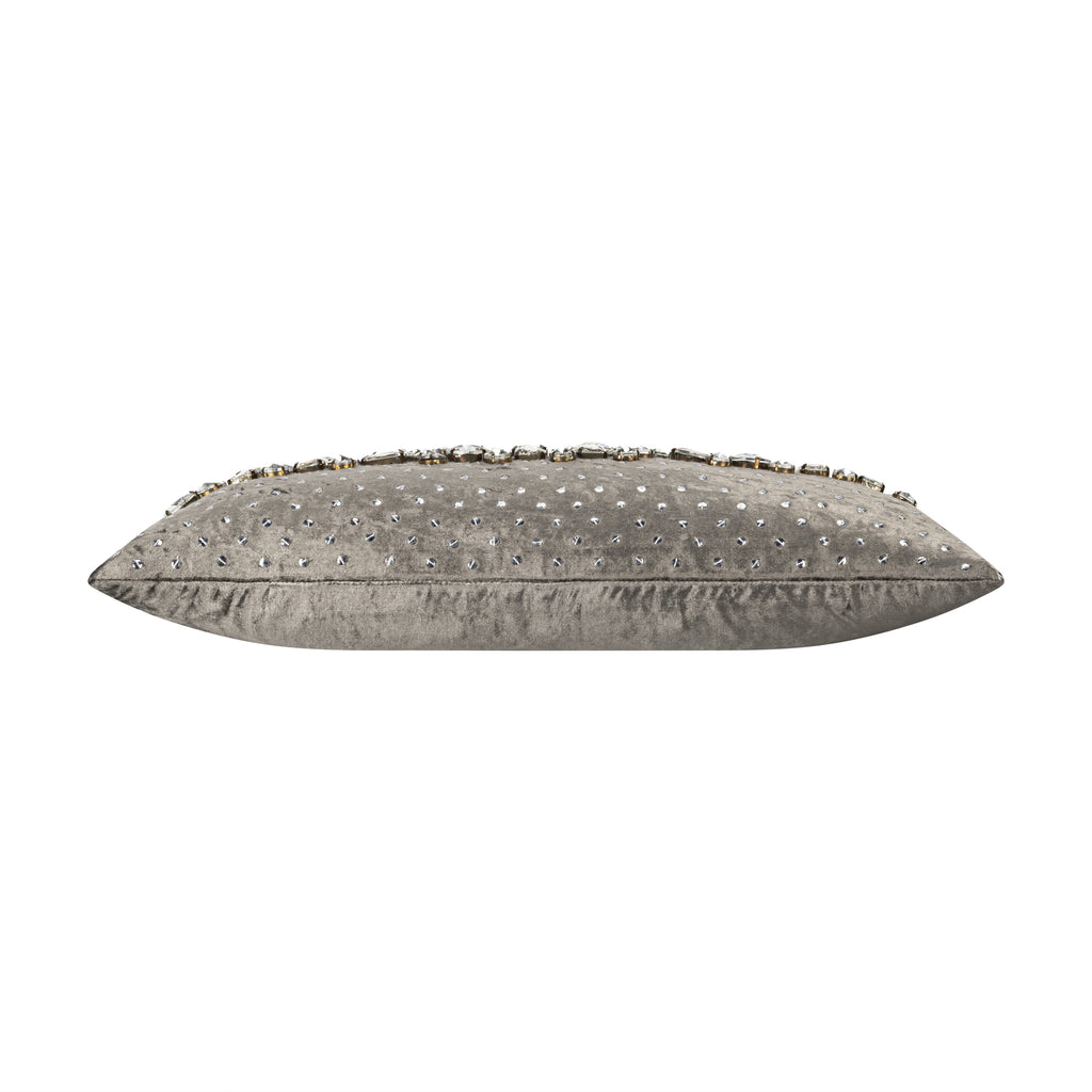Lola Bedazzled Crystal Steel Lumbar Pillow