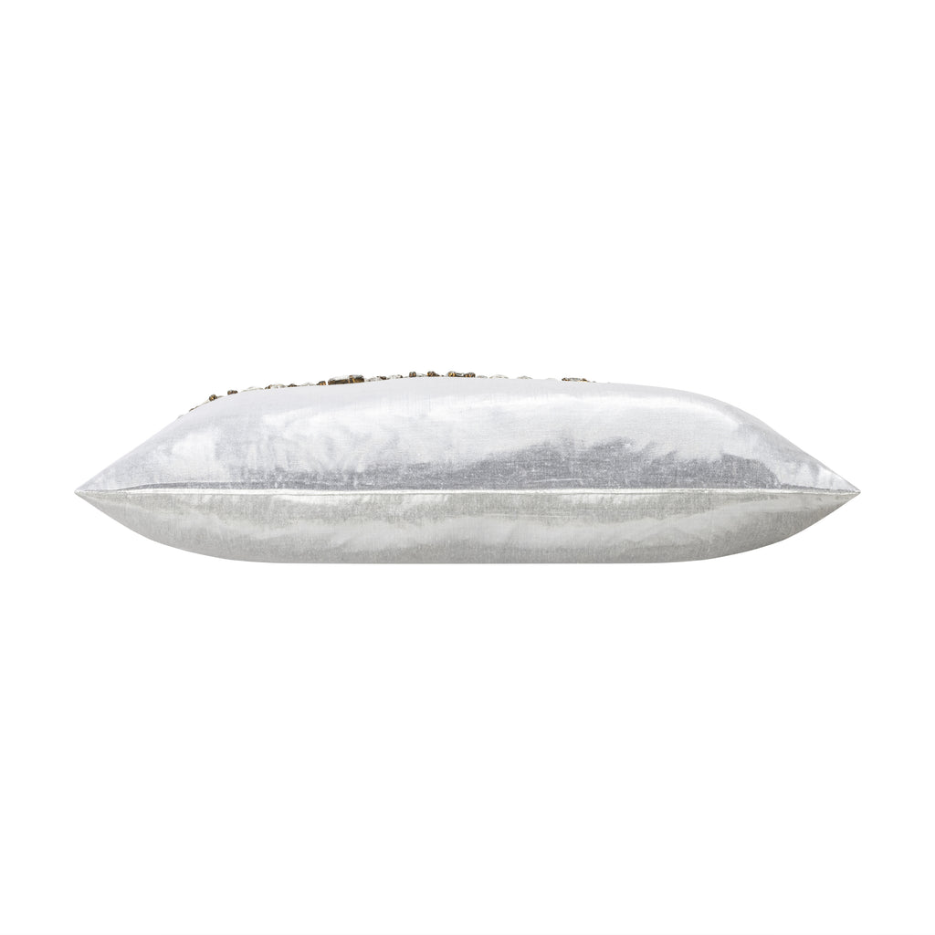 Lucy Bedazzled Crystal Silver Pillow
