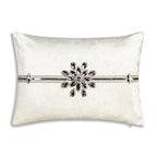 Magnolia Bedazzled Crystal Silver Lumbar Pillow