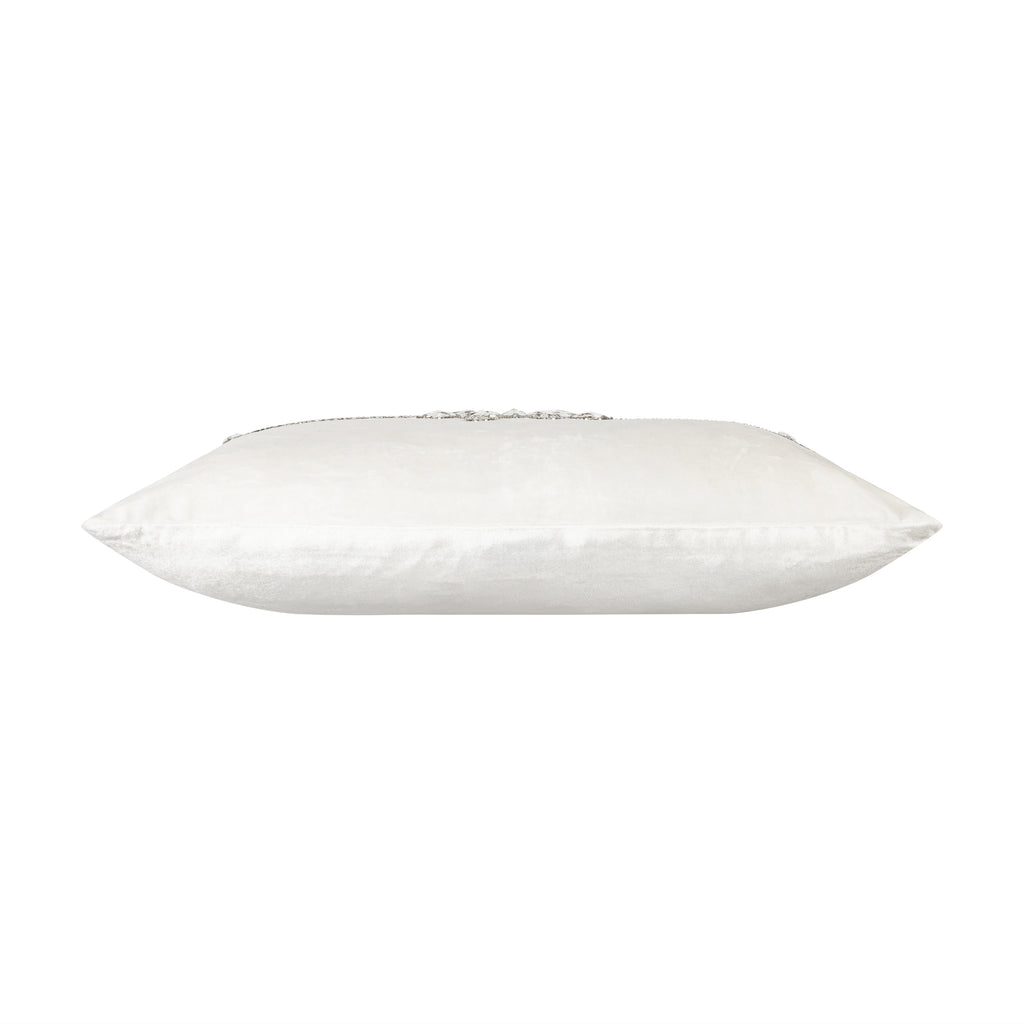 Magnolia Bedazzled Crystal Silver Lumbar Pillow