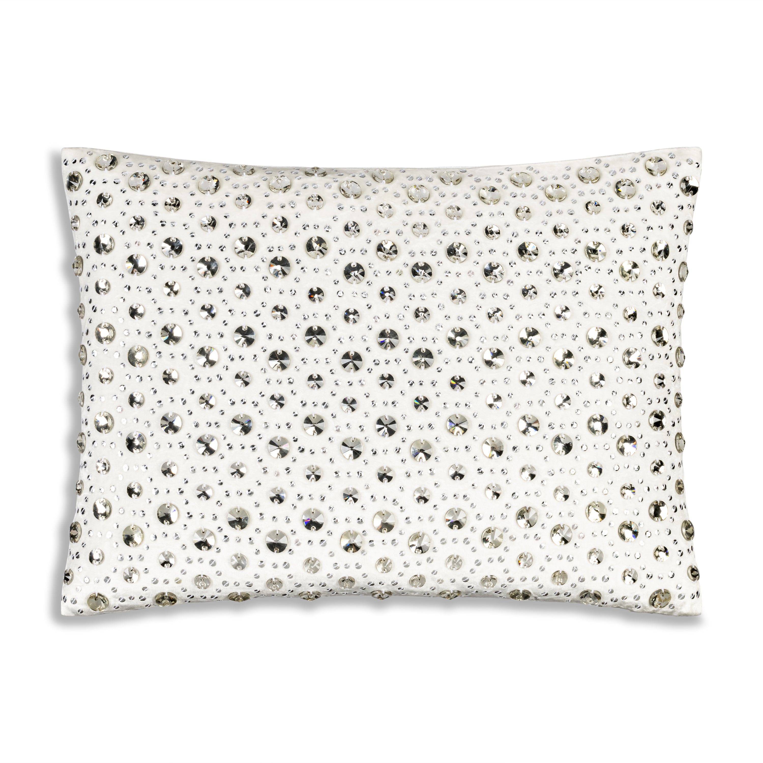 Violette Bedazzled Crystal Ivory Lumbar Pillow
