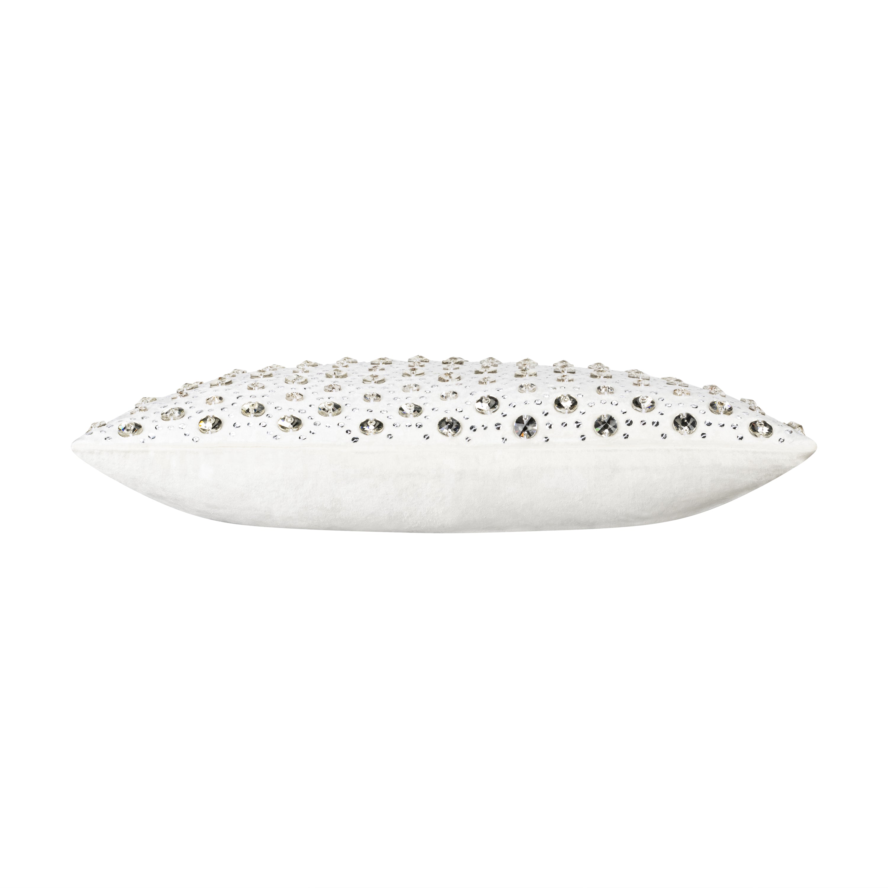 Violette Bedazzled Crystal Ivory Lumbar Pillow