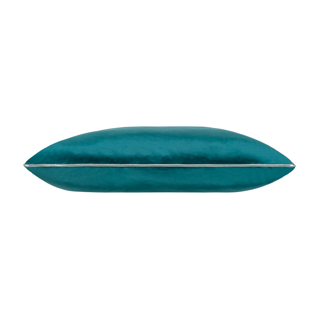 Noah Teal Silver Velvet Pillow