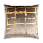 Oslo Grey And Gold Velvet Pillow