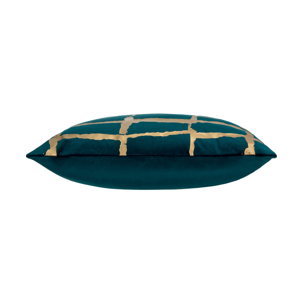 Oslo Teal Gold Velvet Pillow