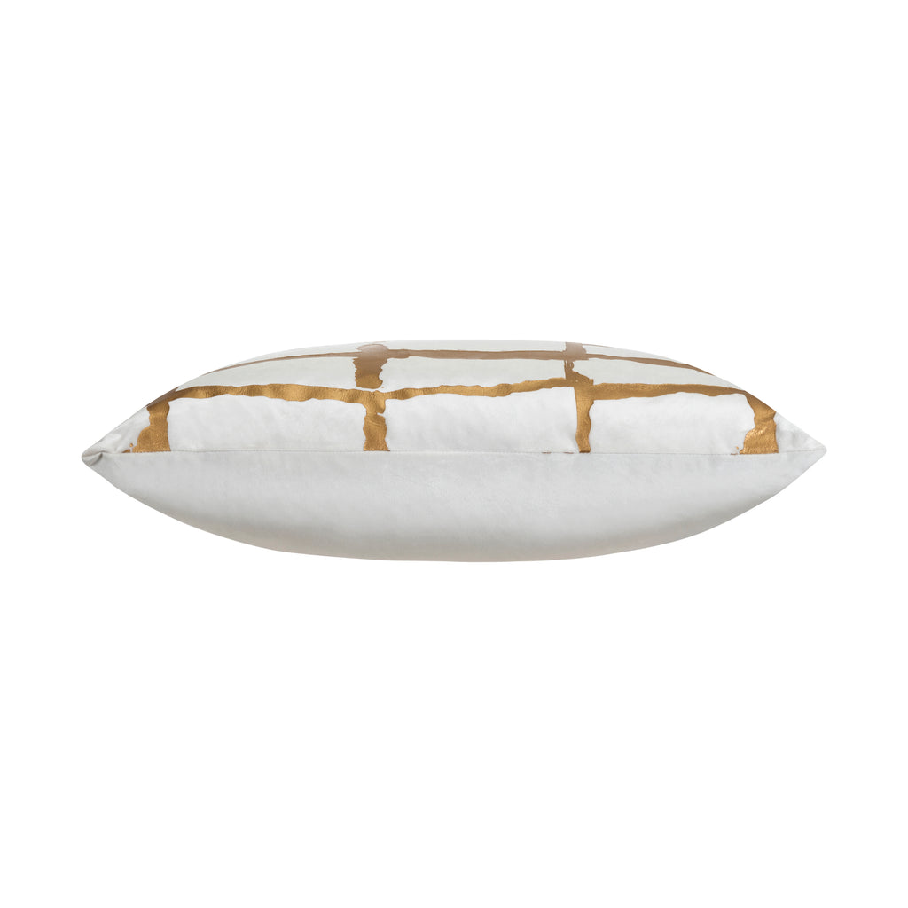 Oslo White Gold Velvet Pillow