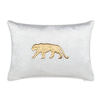 Rica Ivory Gold Embroidered Lumbar Pillow