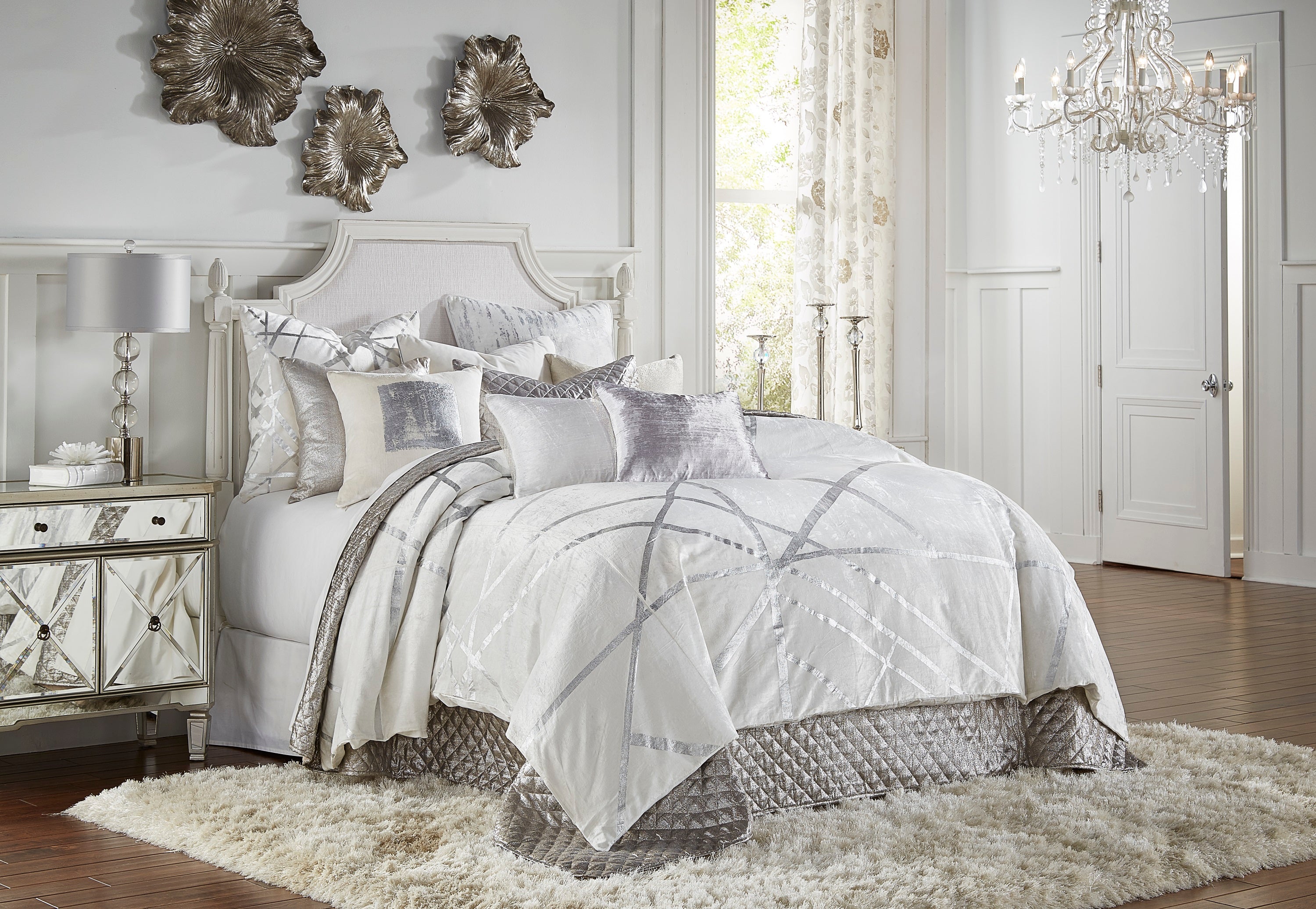Rica Ivory And Silver Duvet