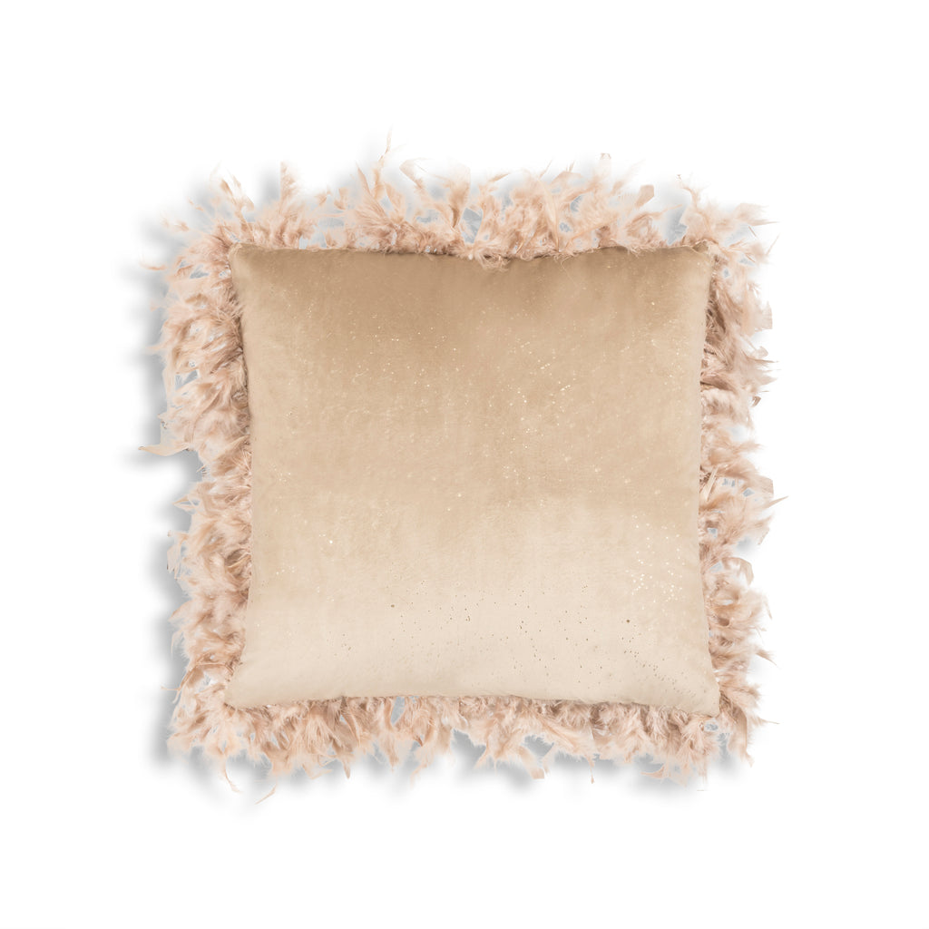 Rica Beige Velvet Pillow