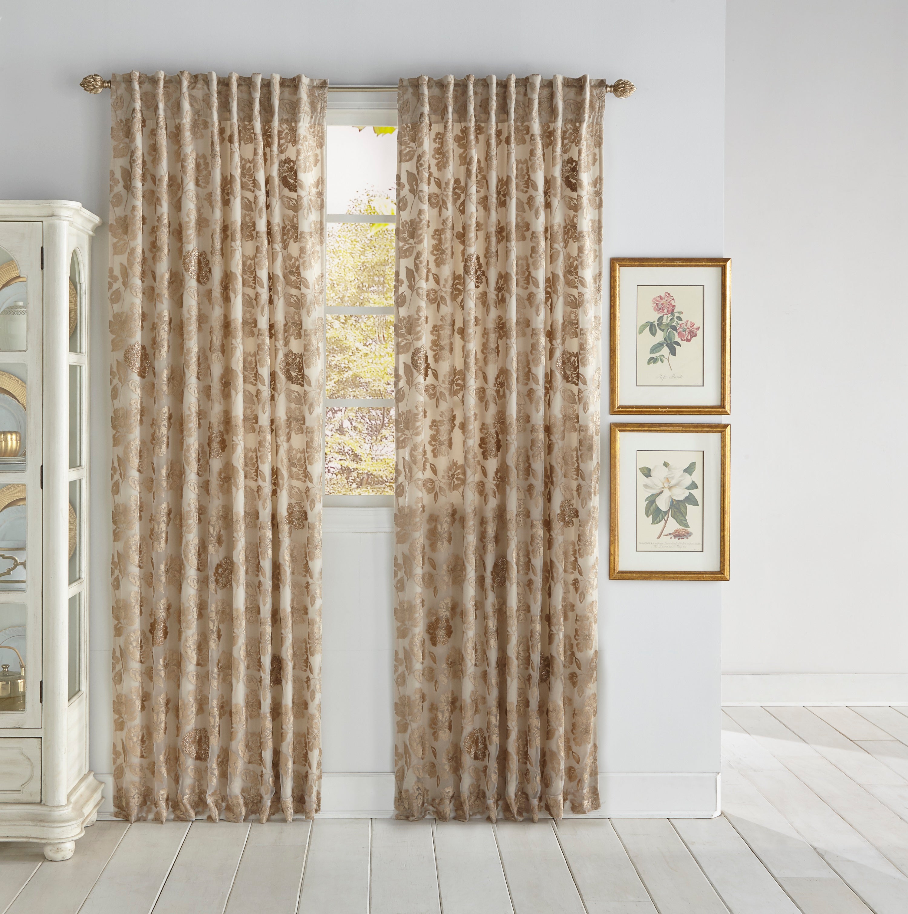 Sofia Gold Crystal Floral Panel