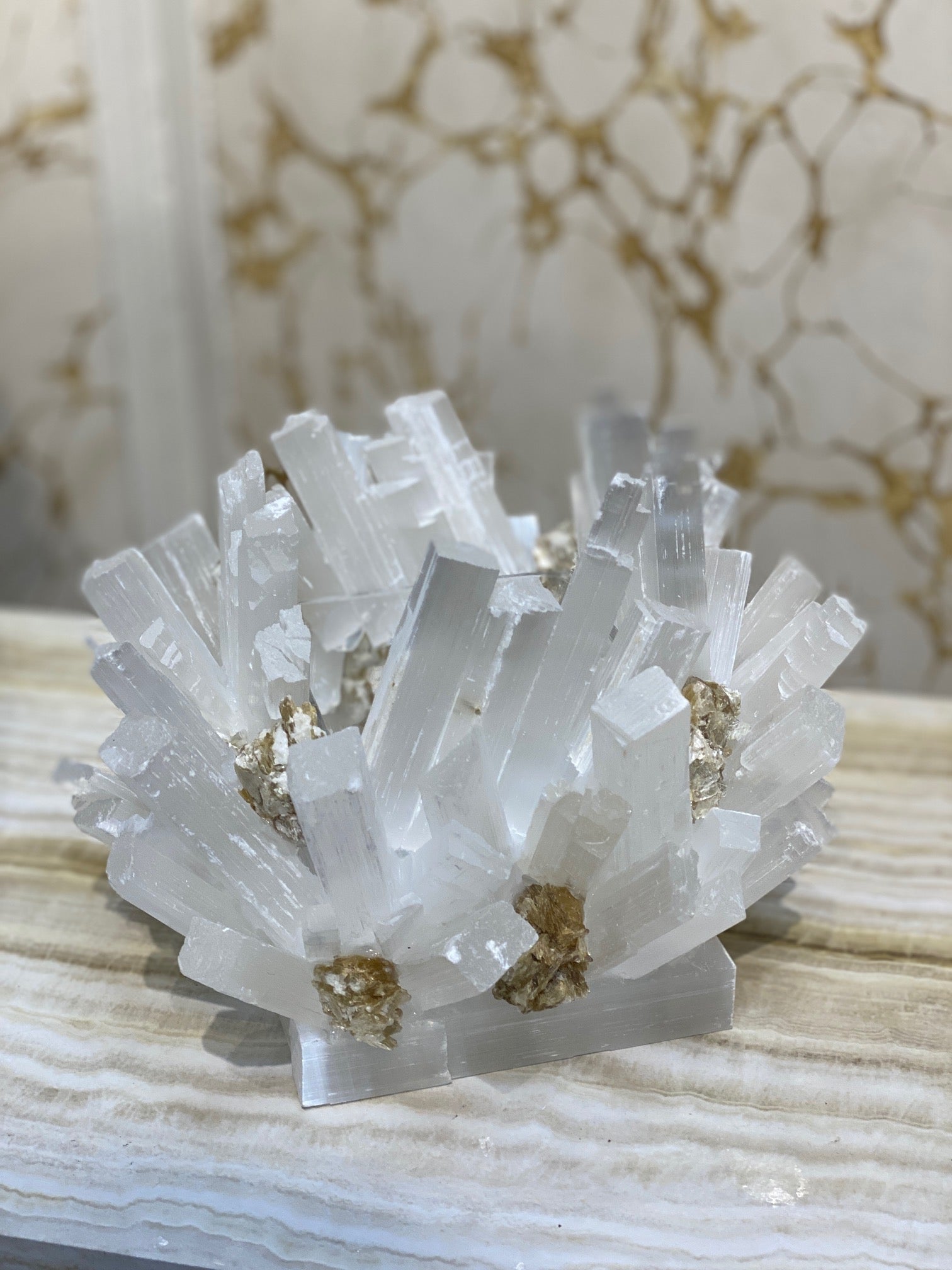 Home Decor Leah Selenite Candle Holder