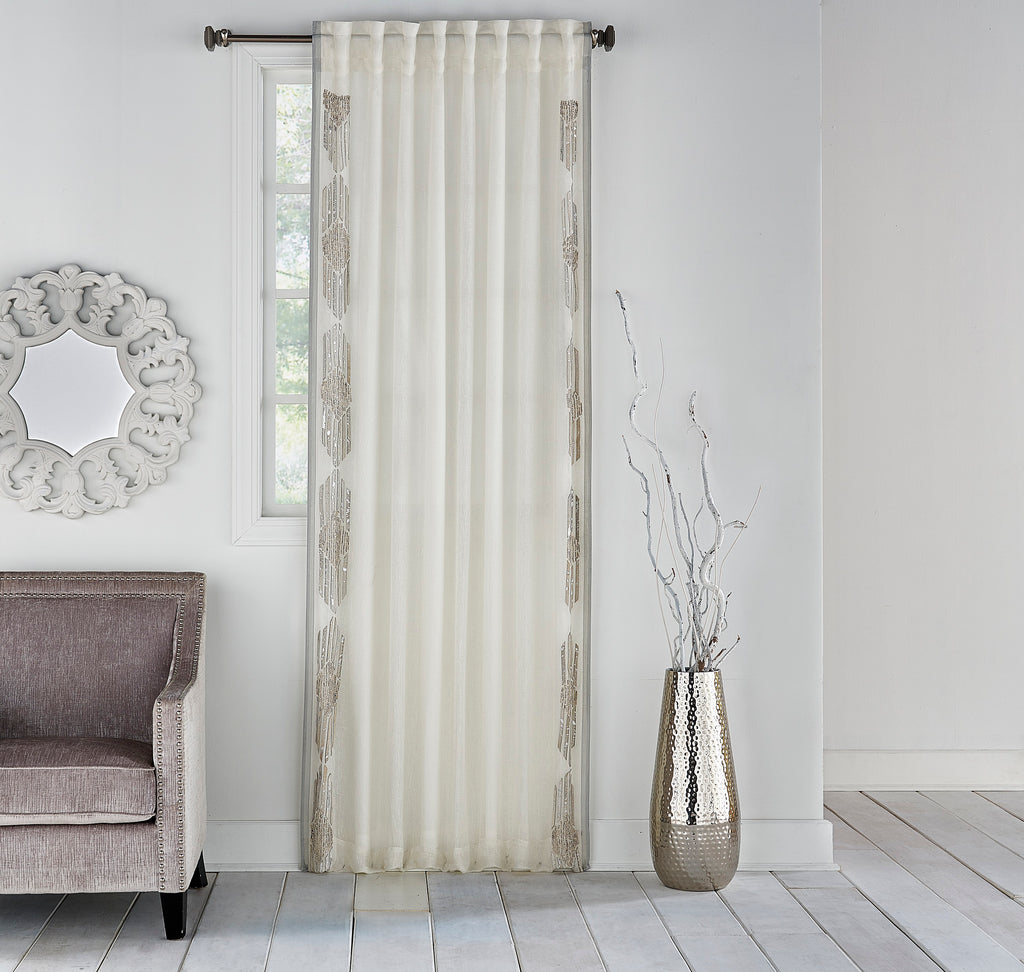 Zuri Ivory Silver Linen Panel